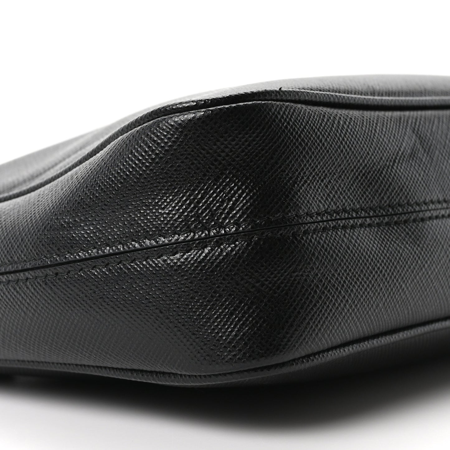 Saffiano Travel Pocket Zippered Shoulder Bag Black