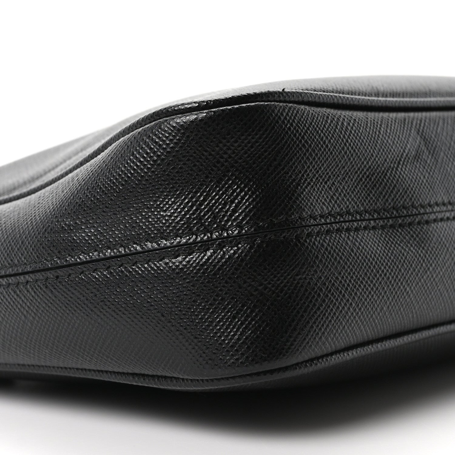 Prada Saffiano Travel Pocket Zippered Shoulder Bag Black 10 of 11