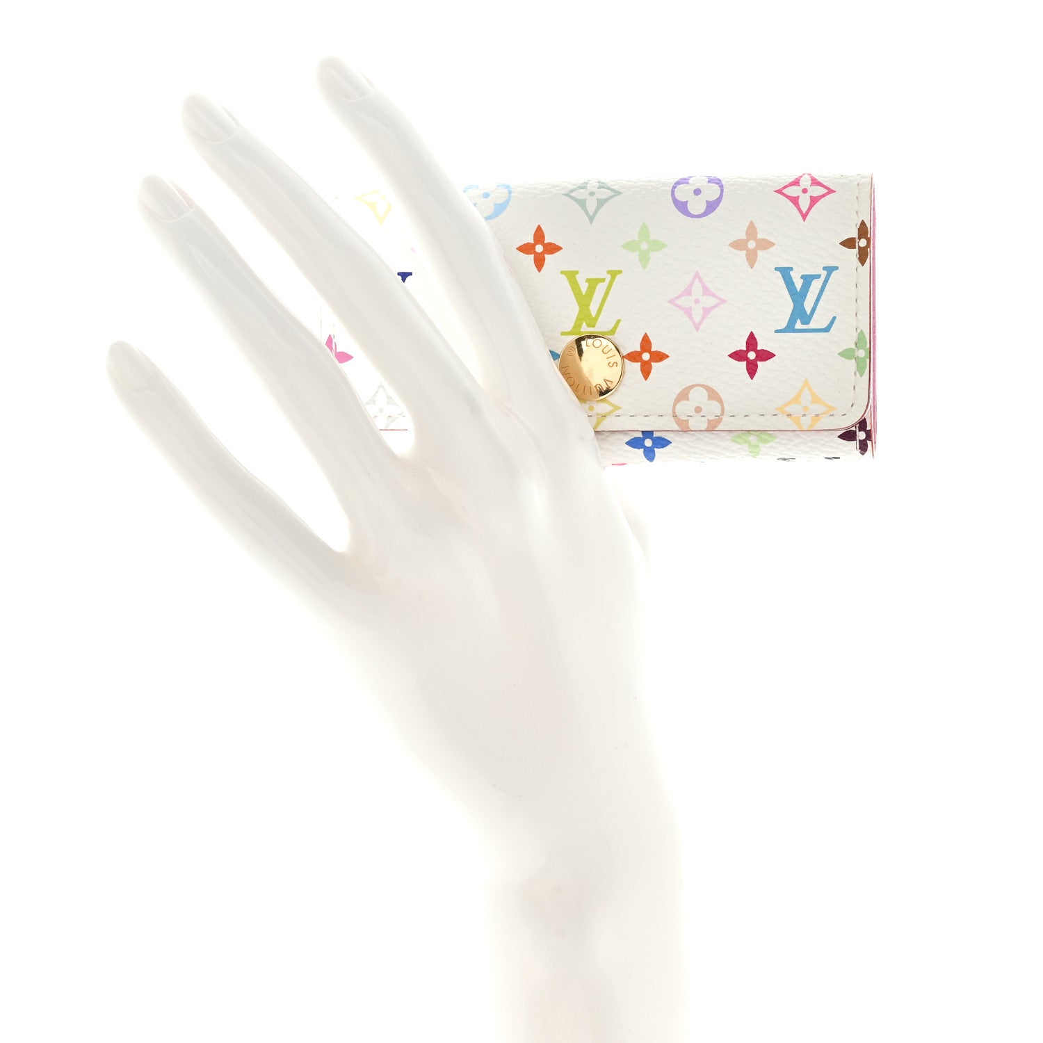 Louis Vuitton Monogram Multicolor Multicles 4 Key Holder White Litchi 2 of 8
