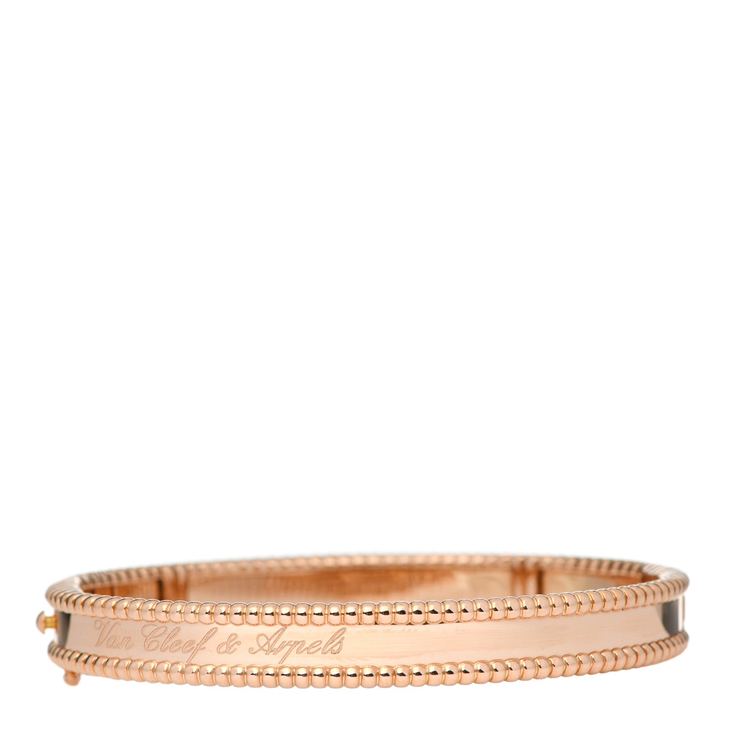 Van Cleef & Arpels 18K Rose Gold Perlee Signature Bangle Bracelet M 1 of 7