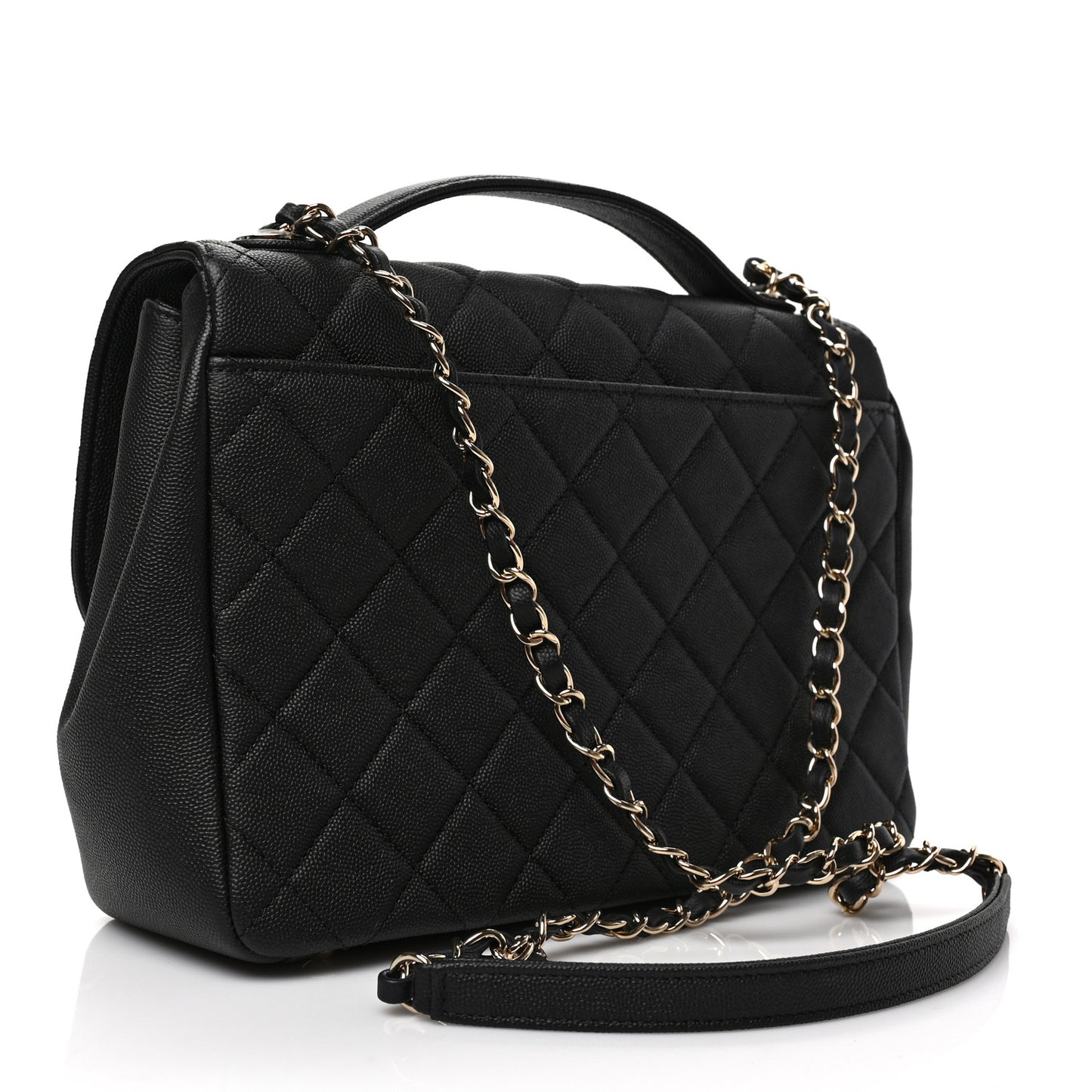 Caviar Quilted Large Business Affinity Flap Black