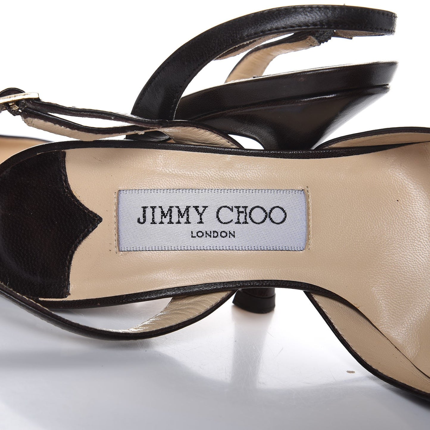 Calfskin Gill Slingback Pumps 35.5 Brown