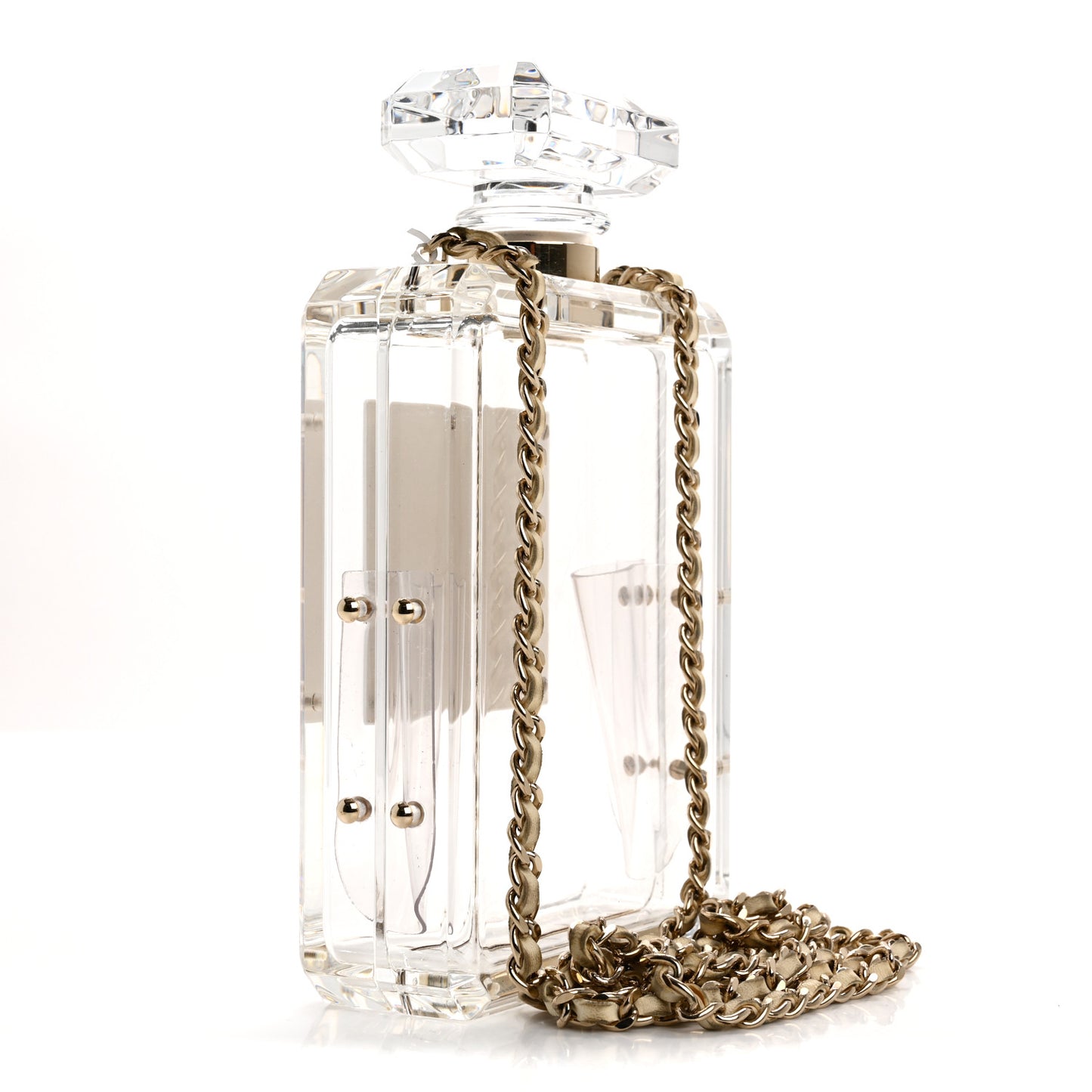 Transluscent Plexiglass Perfume Bottle Clutch