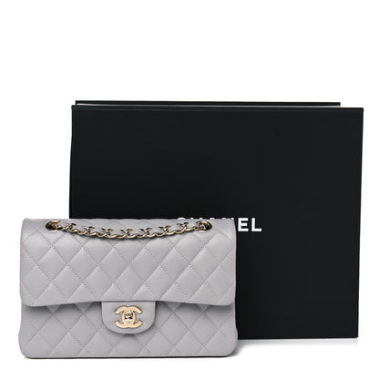 Chanel Caviar Quilted Small Double Flap Grey 10 of 10