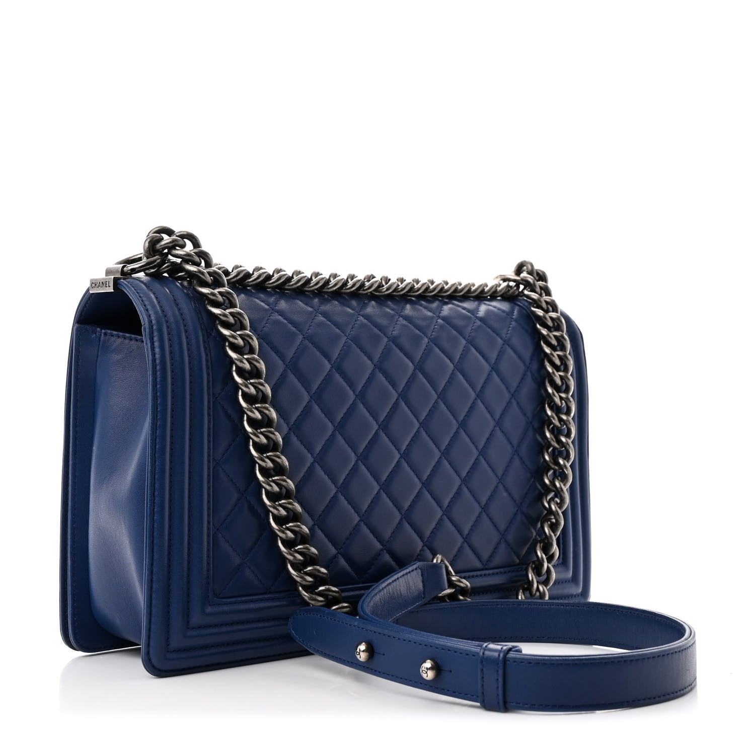 Chanel Lambskin Quilted New Medium Boy Flap Navy 3 of 10