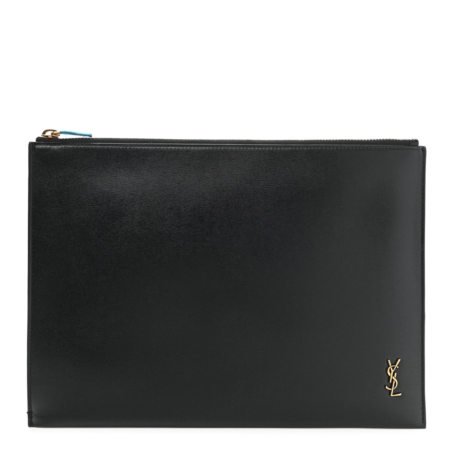 Shiny Calfskin Tiny Monogram Zipped Tablet Holder Black