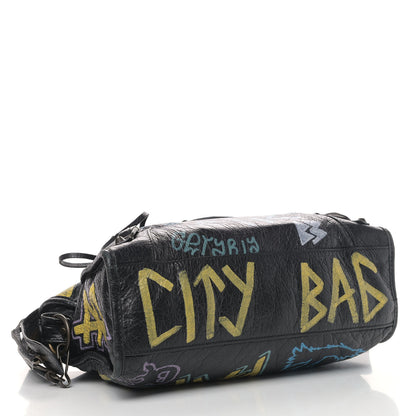 Balenciaga Agneau Graffiti All Over Classic Hardware S City Black Multicolor 3 of 6