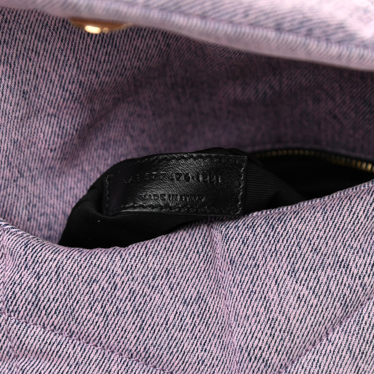 Saint Laurent Denim Quilted Small Loulou Puffer Monogram Chain Satchel Bleached Lilac 7 of 10