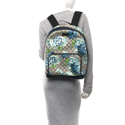Gucci GG Supreme Monogram Blooms Medium Day Backpack Beige Blue Navy 2 of 10