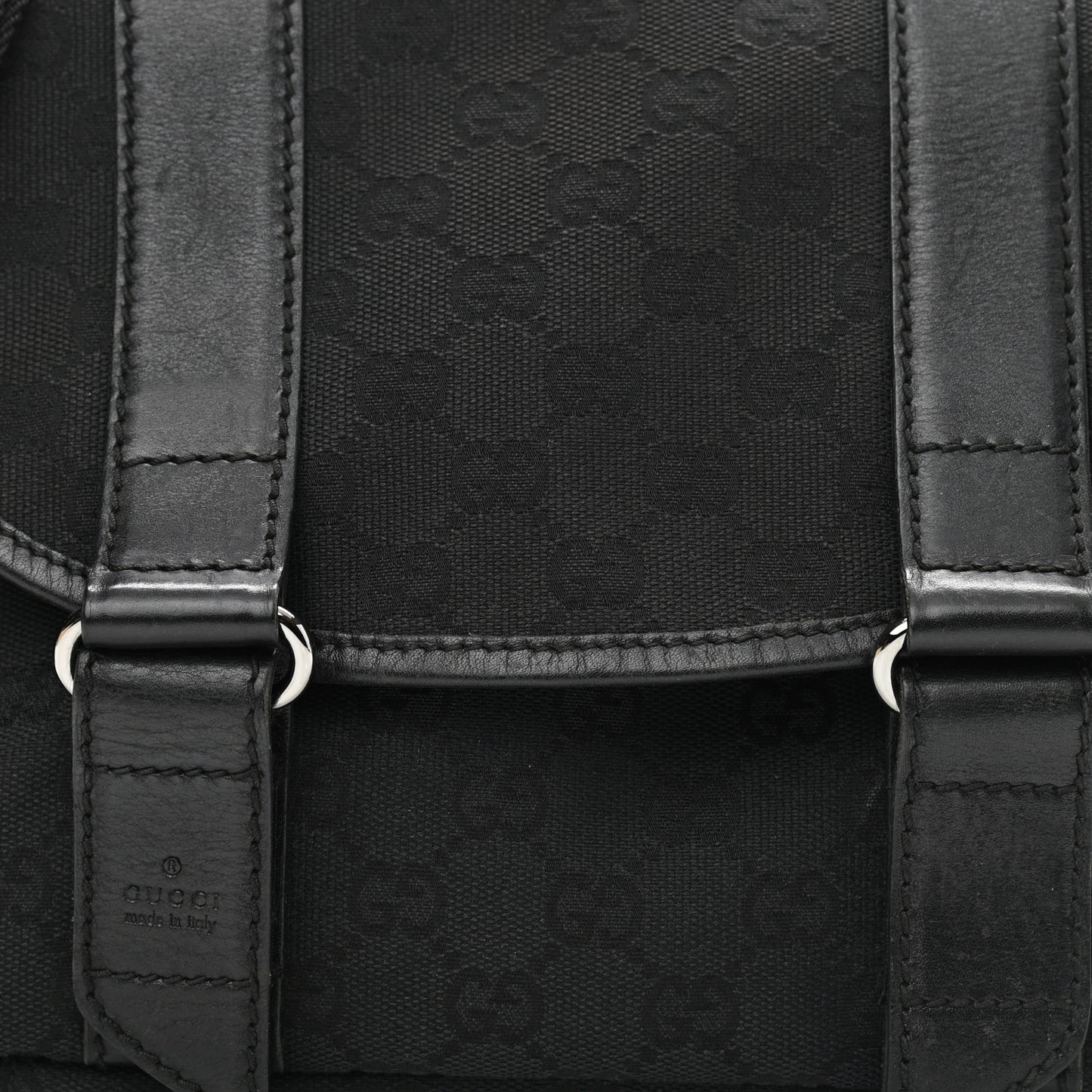 Monogram Small Double Buckle Flap Messenger Bag Black