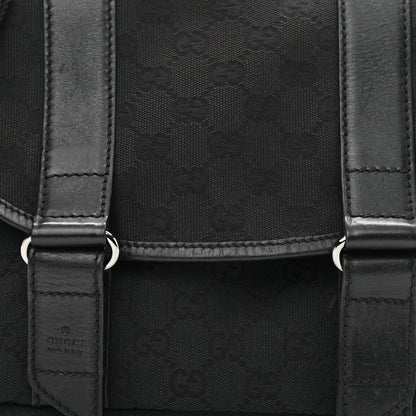 Gucci Monogram Small Double Buckle Flap Messenger Bag Black 8 of 16