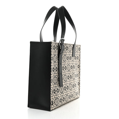 Loewe Jacquard Anagram Calfskin Buckle Tote Black 3 of 14