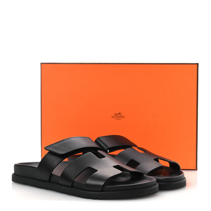 Hermes Calfskin Womens Chypre Sandals 39 Black 11 of 11