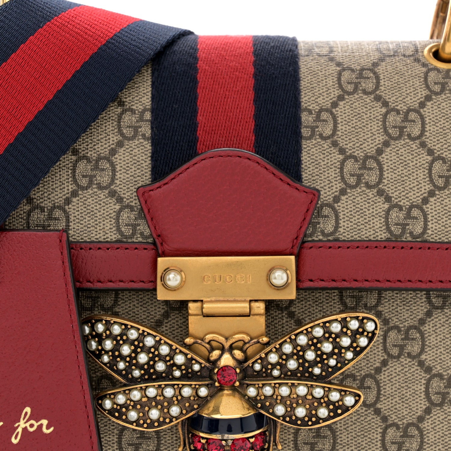 Gucci GG Supreme Monogram Small Queen Margaret Top Handle Bag Red 8 of 13