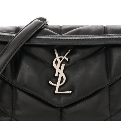 Saint Laurent Lambskin Quilted Small Loulou Puffer Monogram Chain Satchel Black 8 of 10