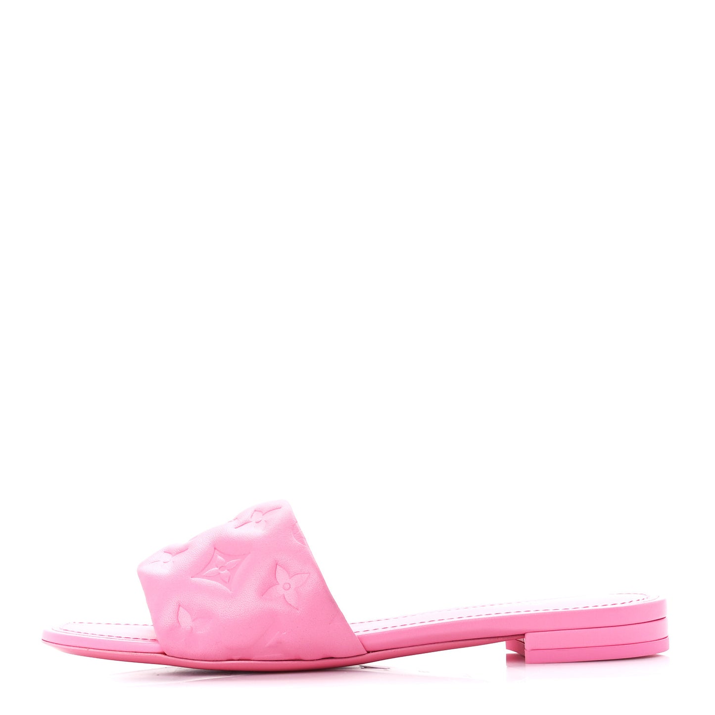 Lambskin Embossed Monogram Revival Flat Mules 38 Rose