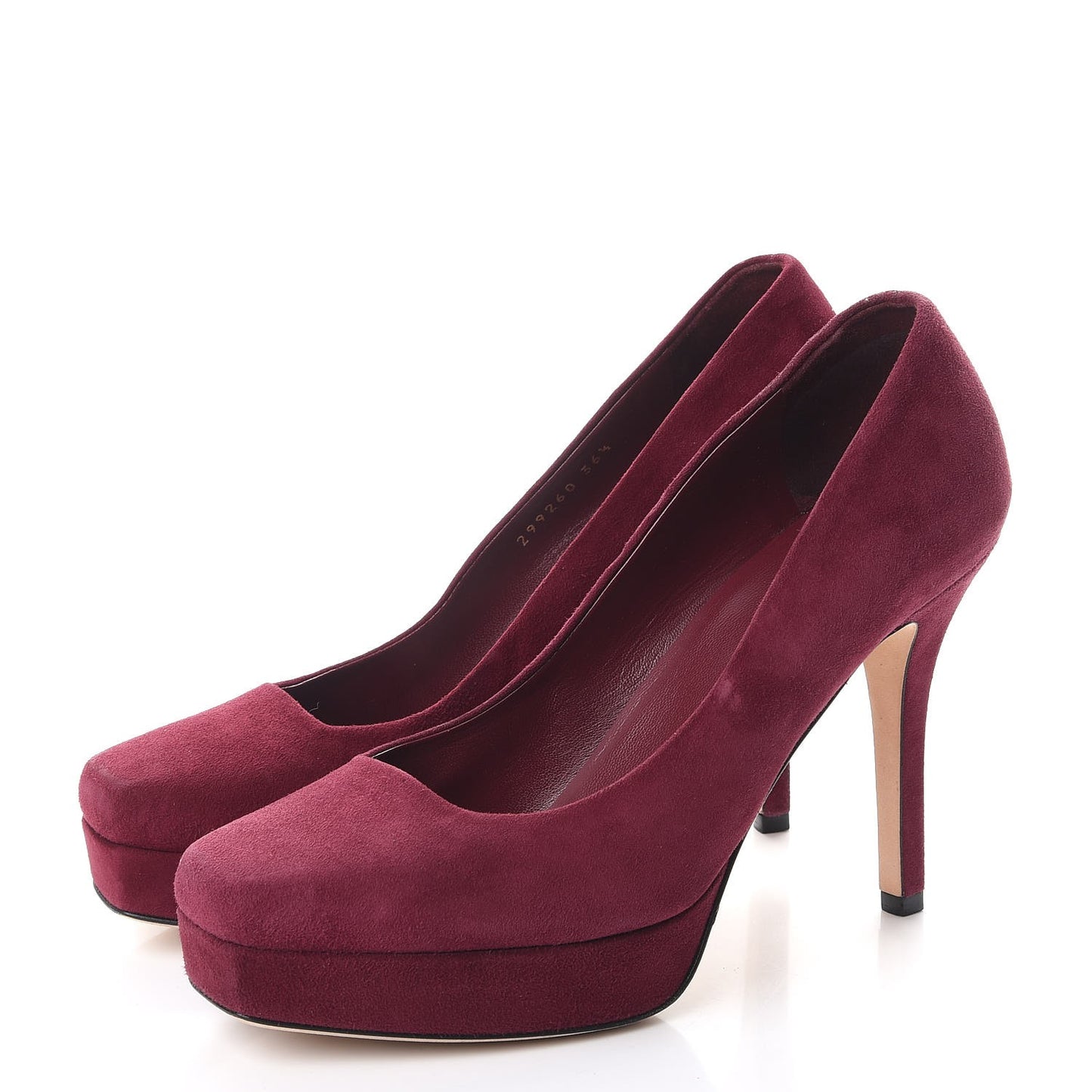 Suede Platform Pumps 36.5 Burgundy