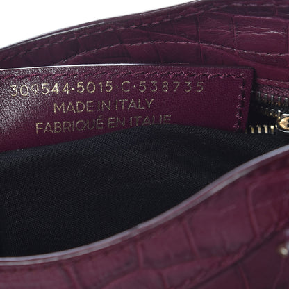 Balenciaga Calfskin Crocodile Embossed Giant 12 Gold Hardware Mini City Violet Prune 7 of 13