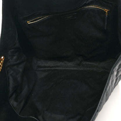 Saint Laurent Lambskin Quilted Maxi Icare Shopping Tote Black 6 of 13
