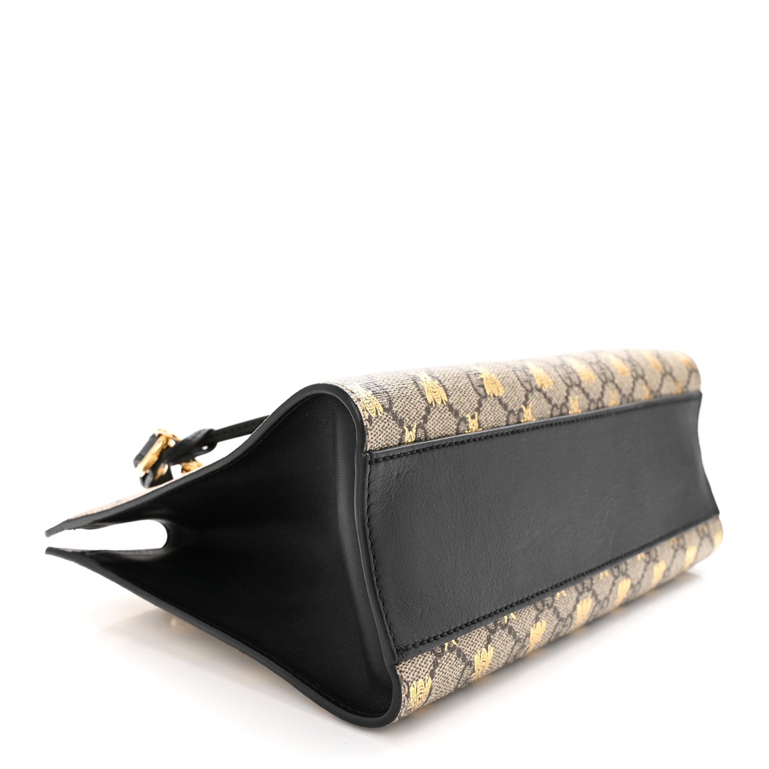 Gucci GG Supreme Monogram Bees Small Padlock Tote Beige Oro Black 4 of 10