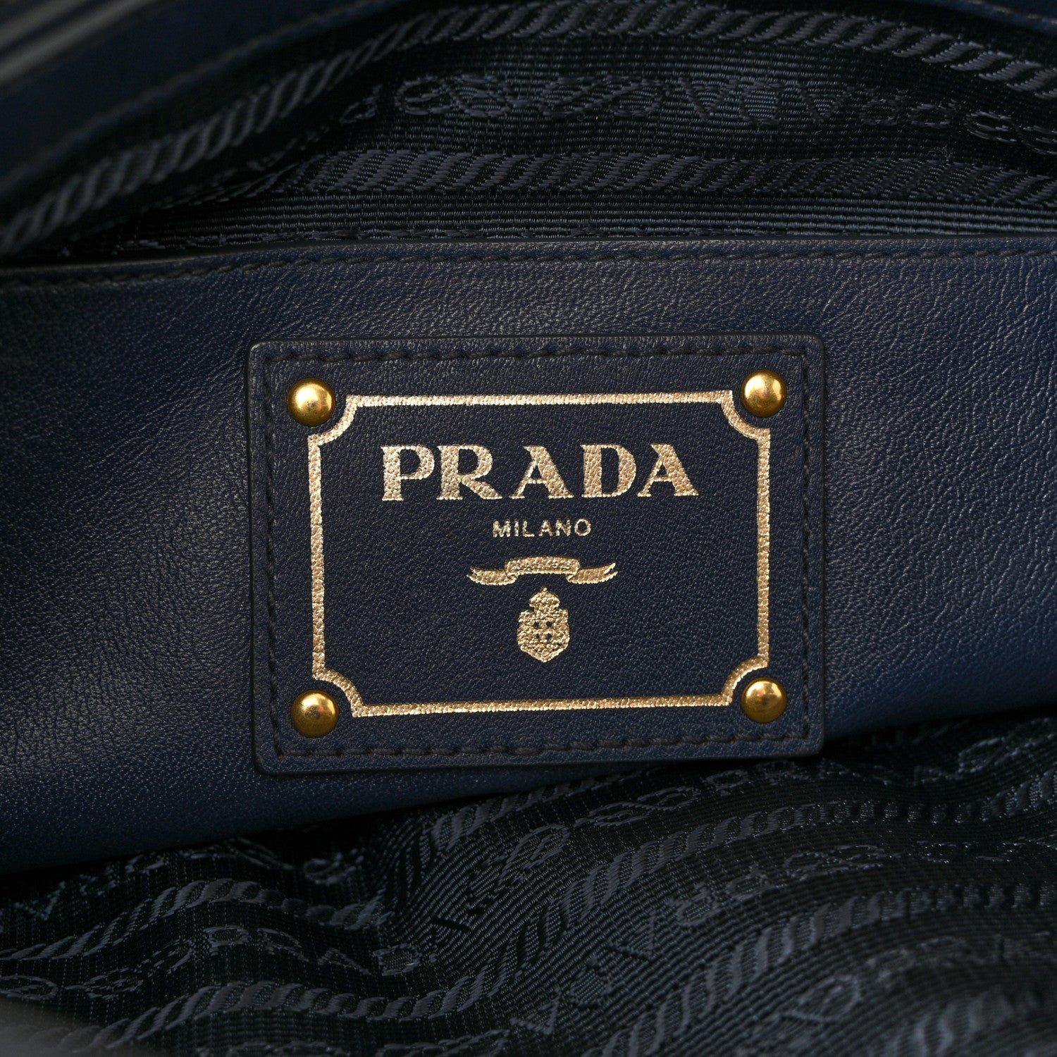 Prada Soft Calf Tote Navy 6 of 12