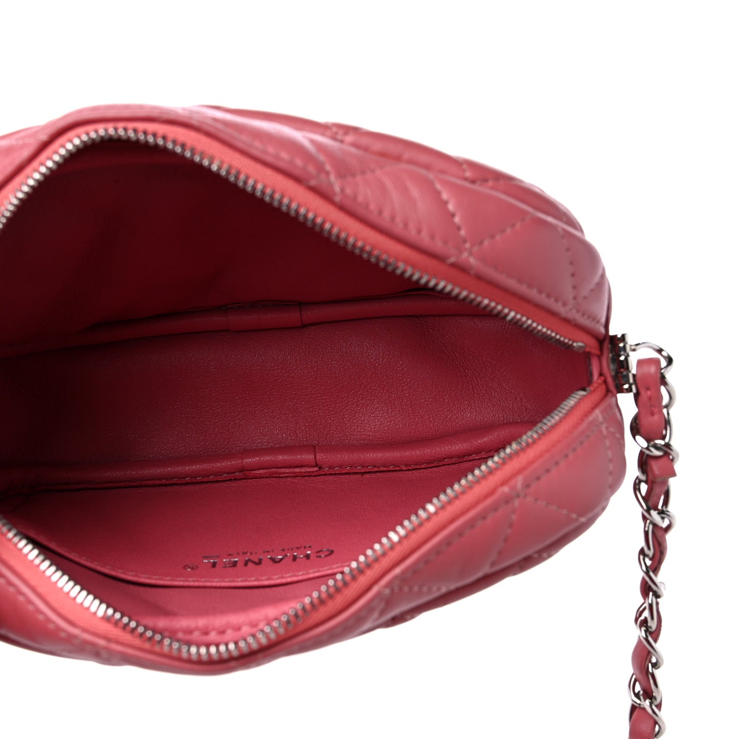 Lambskin Quilted Small Timeless Camera Case Pink