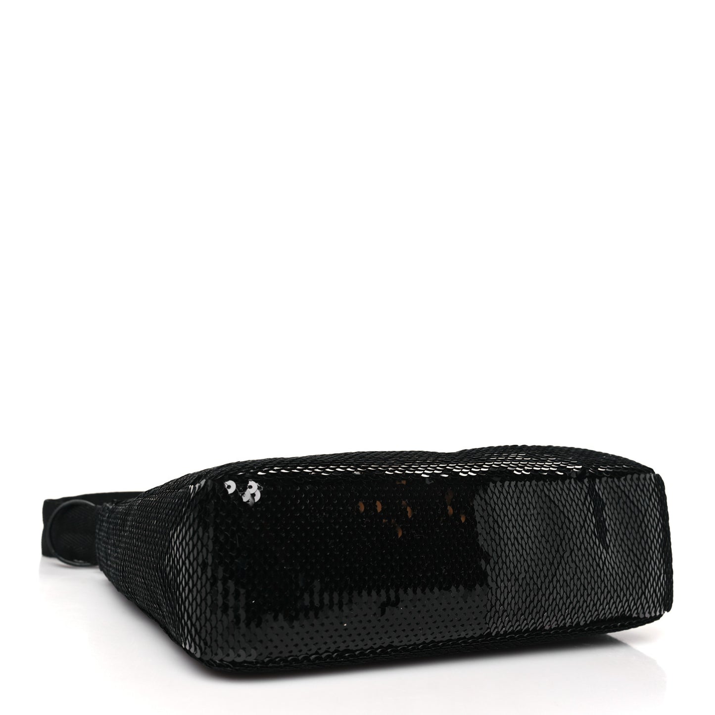 Paillettes Sequin Mini Re-Edition 2000 Bag Black White