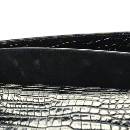 Saint Laurent Calfskin Crocodile Embossed Medium Monogram Sunset Black 13 of 13