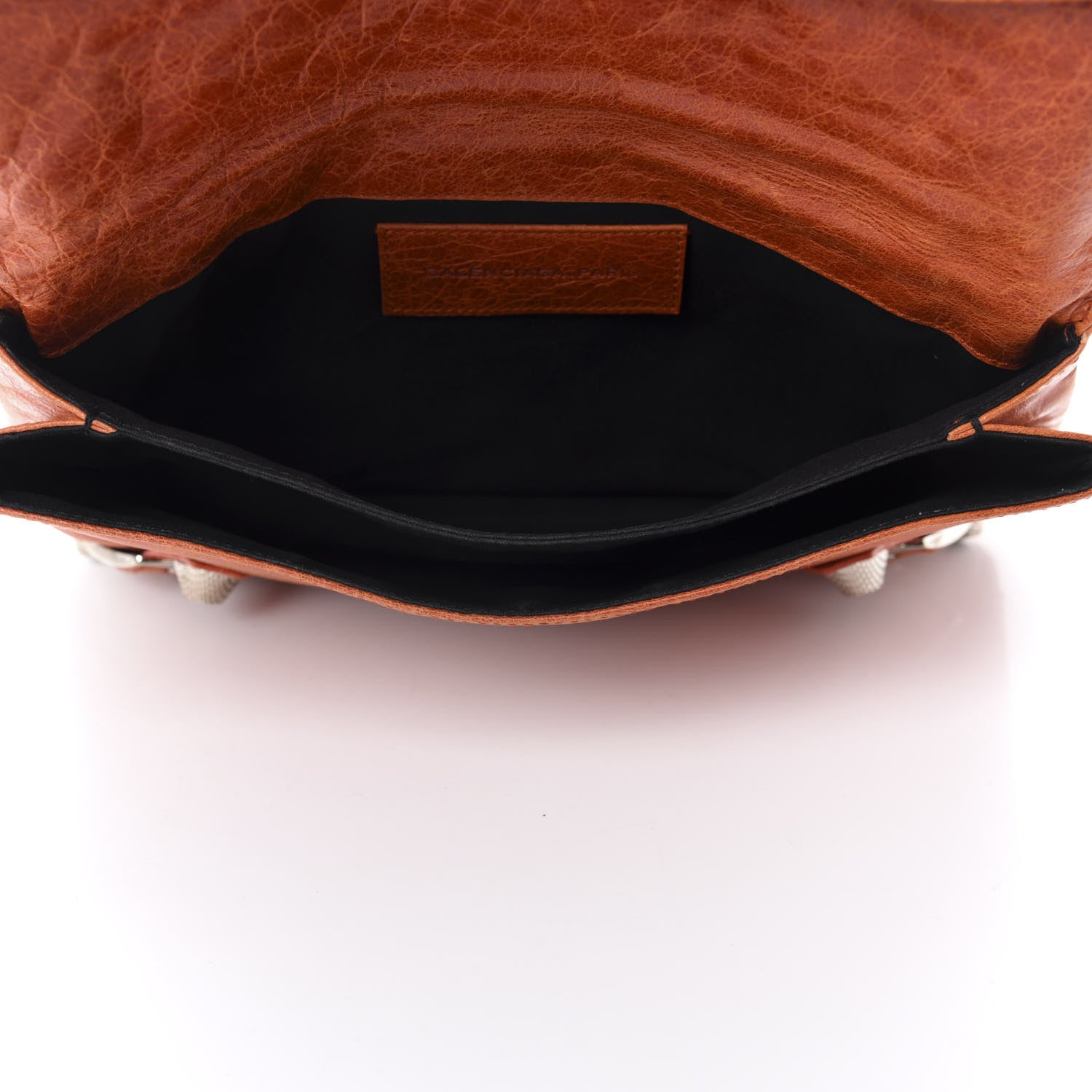 Balenciaga Agneau Giant 21 Silver Hardware Envelope Clutch Mandarine 5 of 10