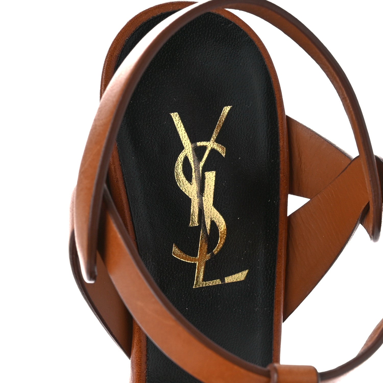 Saint Laurent Calfskin Tribute 105 Platform Sandals 35.5 Caramel 7 of 9