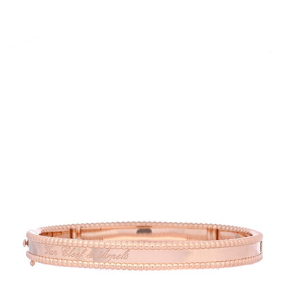 Van Cleef & Arpels 18K Rose Gold Perlee Signature Bangle Bracelet L 3 of 7