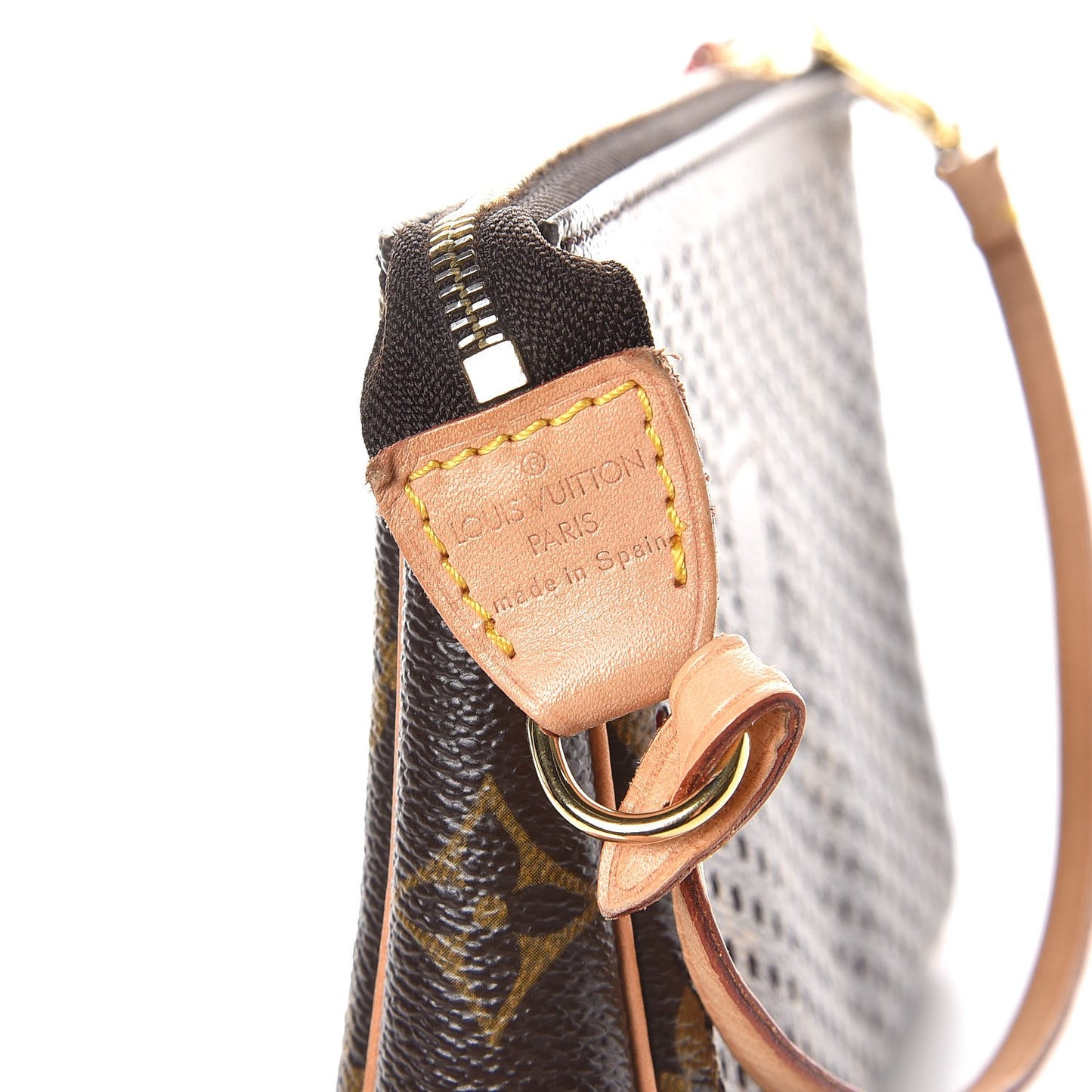 Monogram Perforated Pochette Accessories Bag Orange