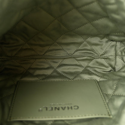Chanel Suede Stitched Quilted Studded Mini Chanel 22 Light Green 5 of 10
