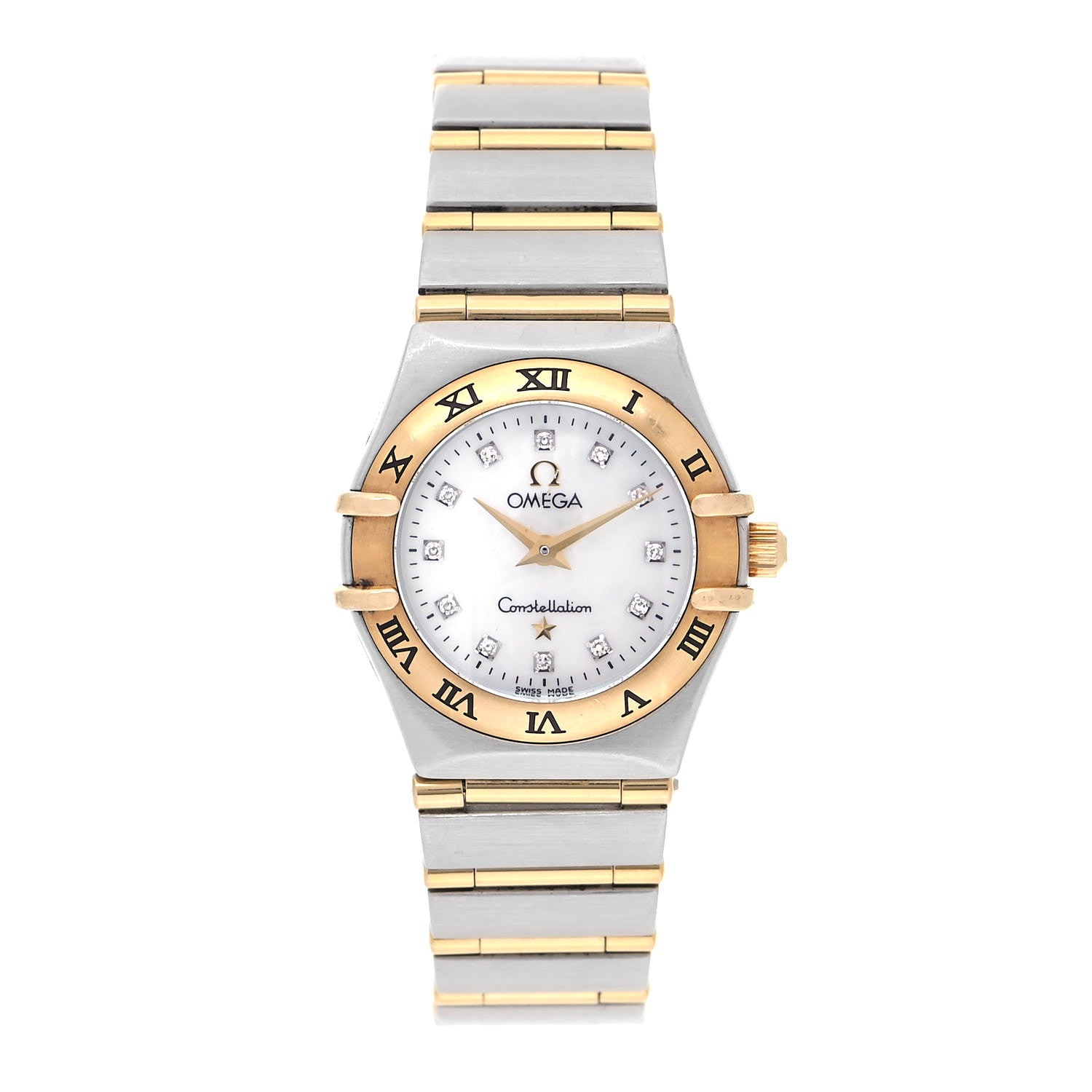 Omega Stainless Steel 18K Yellow Gold Diamond Mother of Pearl 22mm Constellation Quartz Watch 1262.75.00 1 of 5