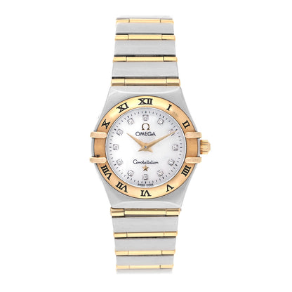 Omega Stainless Steel 18K Yellow Gold Diamond Mother of Pearl 22mm Constellation Quartz Watch 1262.75.00 1 of 5