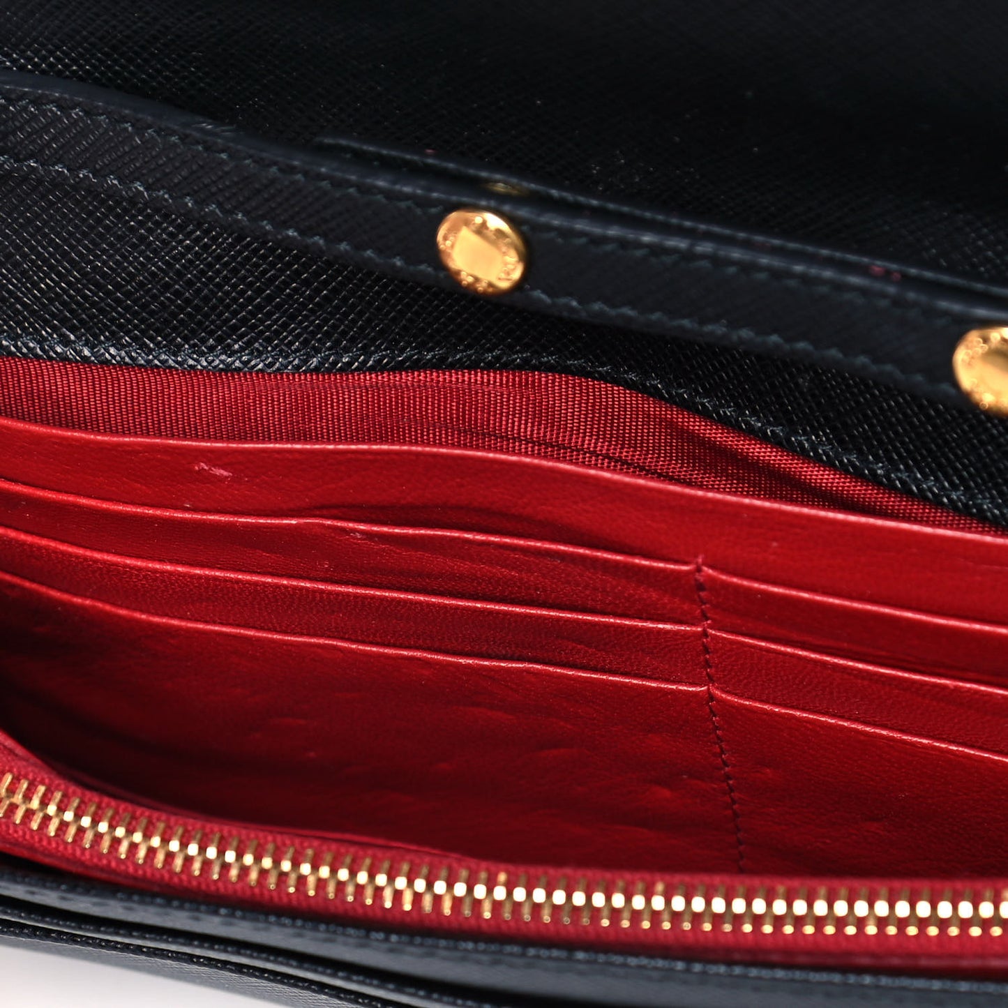 Saffiano Lux Chain Wallet Black