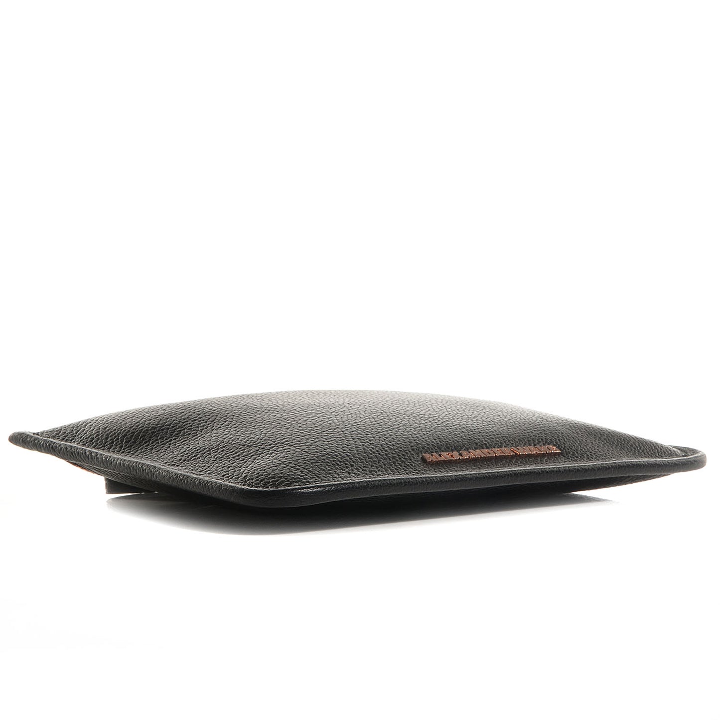 Pebbled Leather Prisma Wristlet Black With Rose Gold Hardware