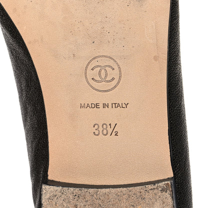 Chanel Caviar CC Cap Toe Ballerina Flats 38.5 Brown 8 of 9