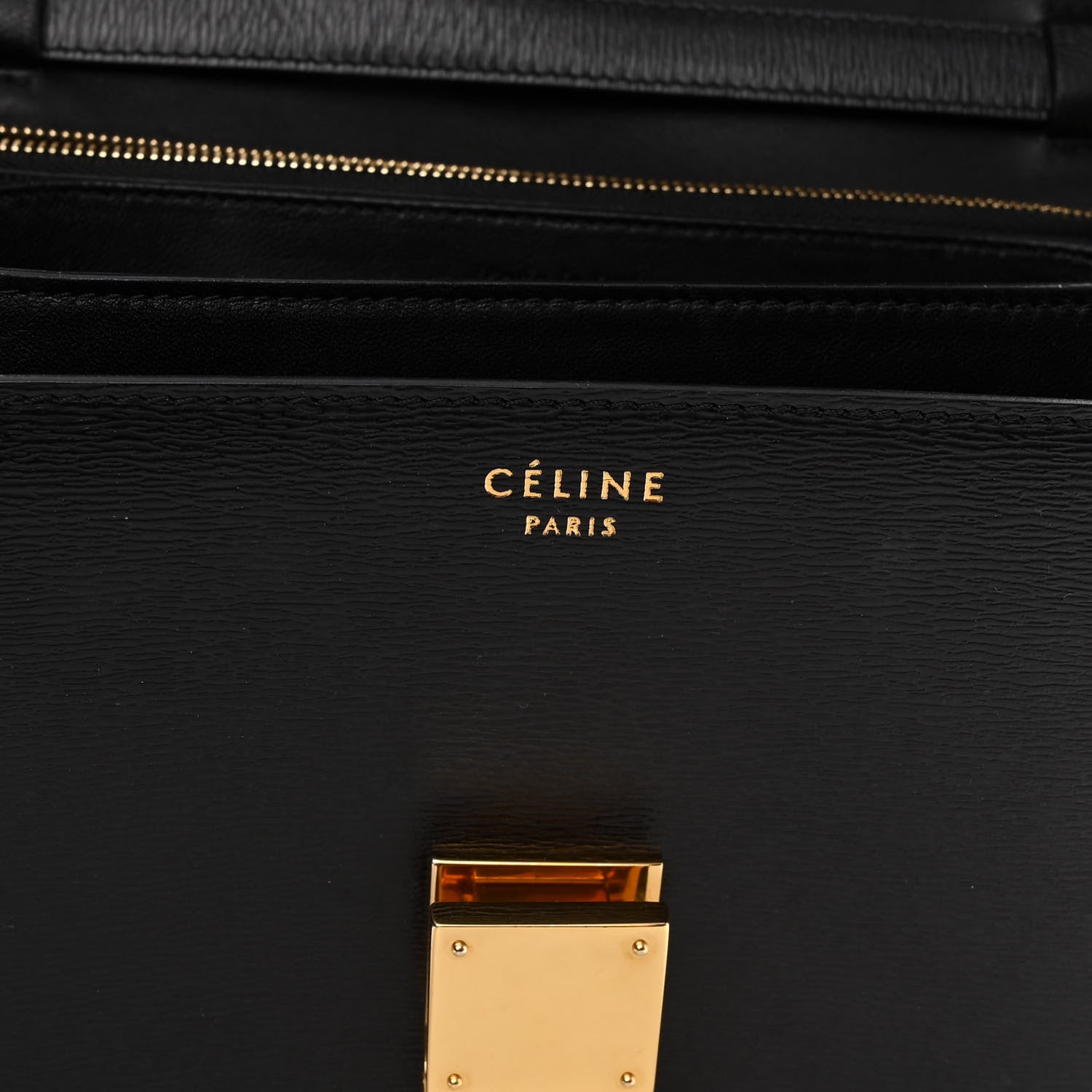 Celine Liege Calfskin Medium Classic Box Flap Bag Black 7 of 11