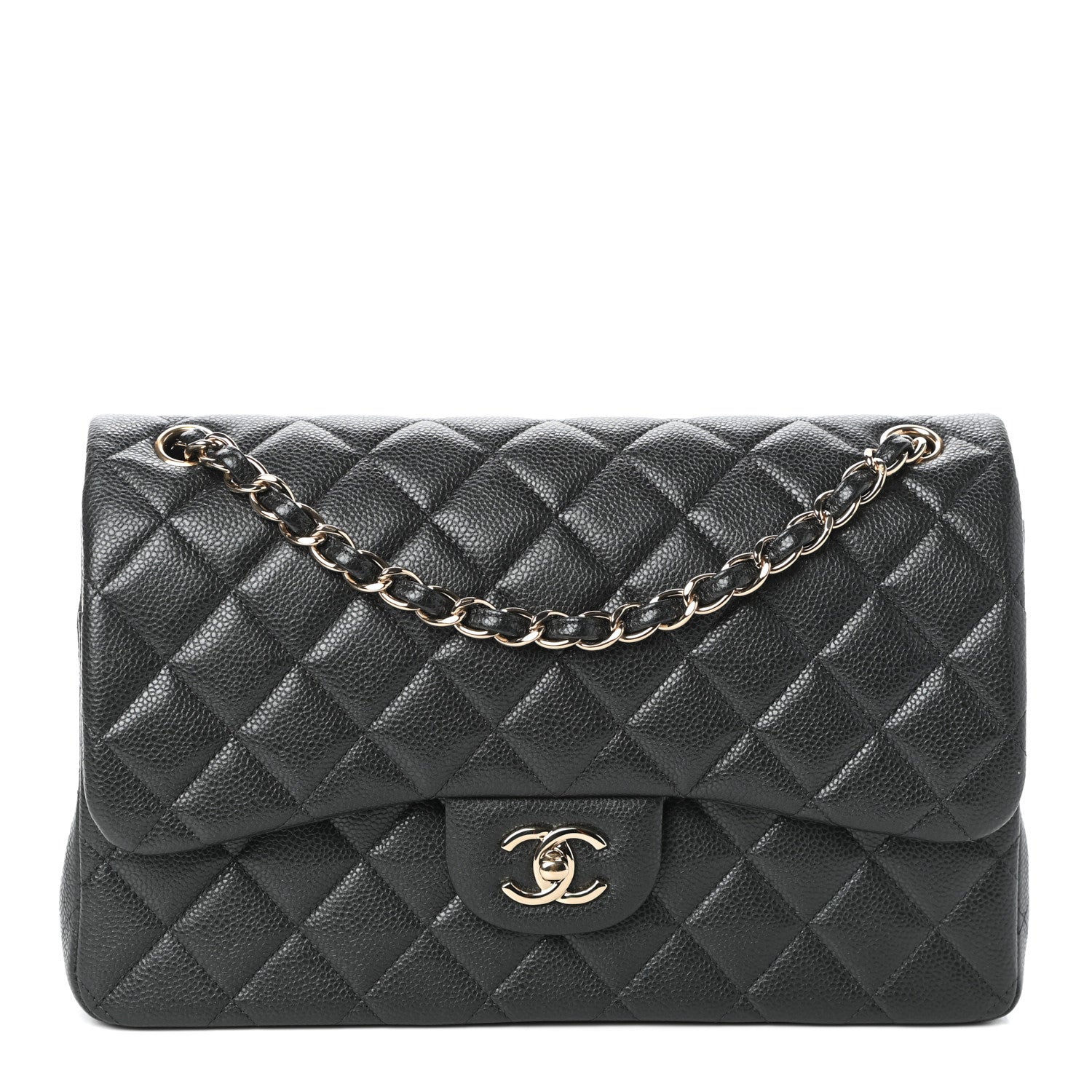 Chanel Caviar Quilted Jumbo Double Flap Dark Grey 1 of 10