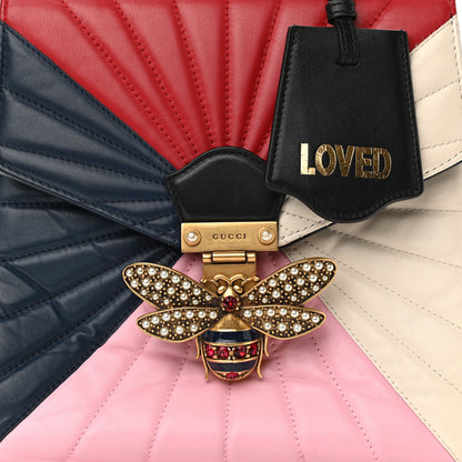 Gucci Calfskin Bamboo Trapuntata Queen Margaret Backpack Blue Agata Hibiscus Red Mystic White Sugar Pink 8 of 11