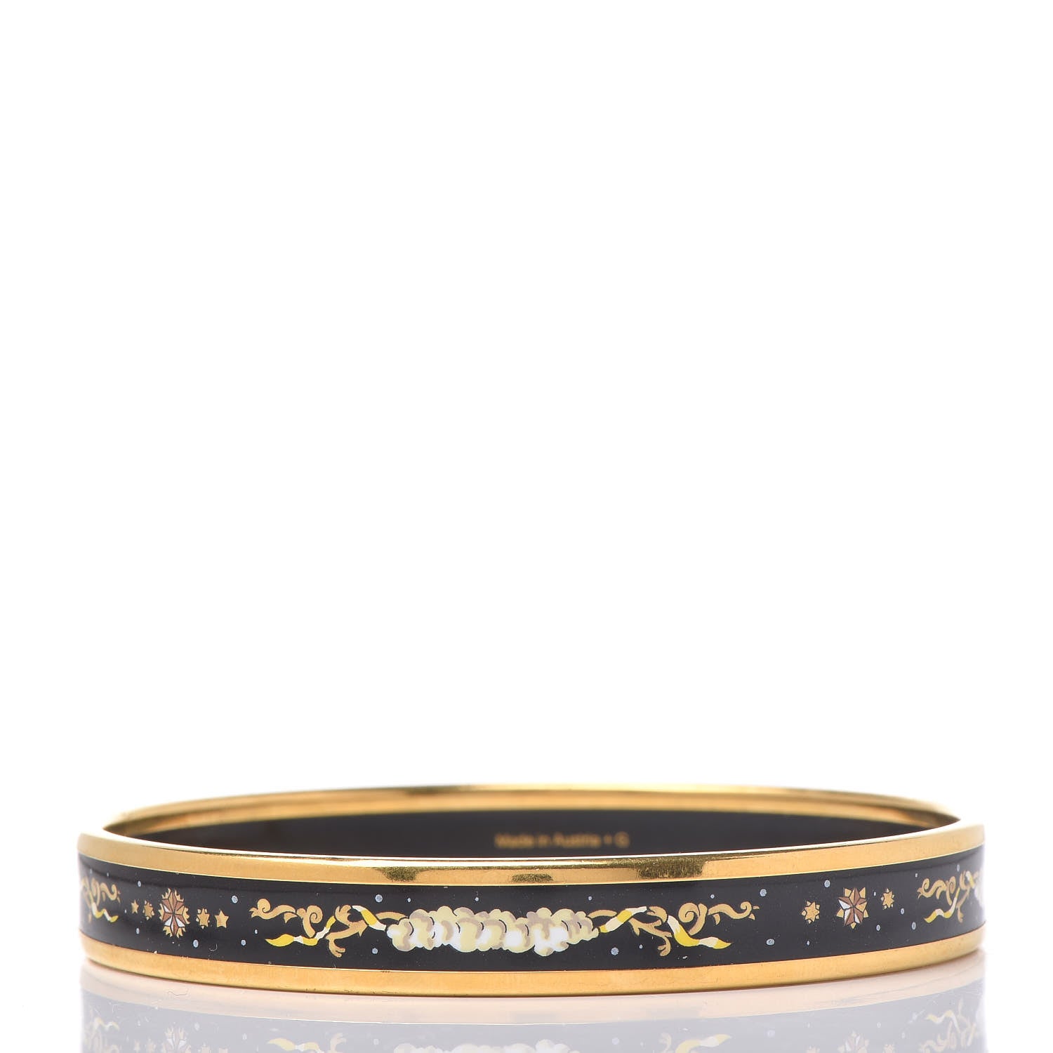 Hermes Enamel Printed Celestial Mythology Narrow Bracelet 70 Black 3 of 6