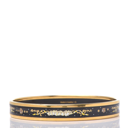 Hermes Enamel Printed Celestial Mythology Narrow Bracelet 70 Black 3 of 6