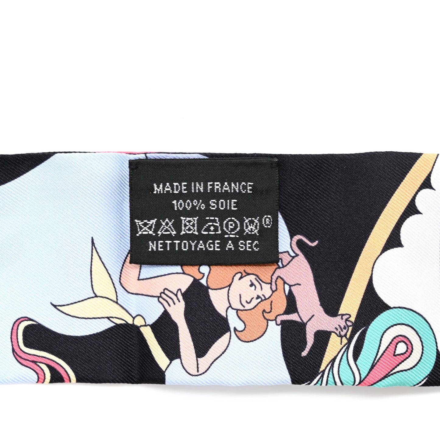 Silk Carres Volants Twilly Black Ciel Multicolor