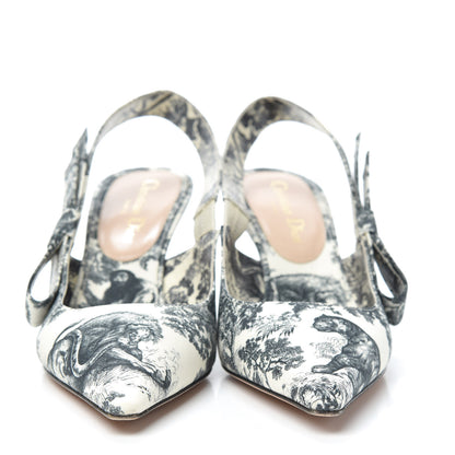 Christian Dior Toile De Jouy Sweet D Slingback Pumps 37 Off White 2 of 7