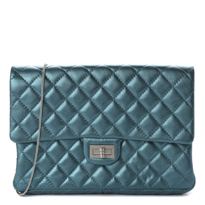Chanel Metallic Calfskin Quilted Snake Chain 2.55 Reissue Flap Turquoise 1 of 10