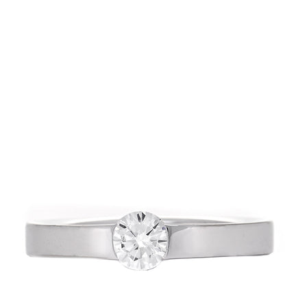 Cartier 18K White Gold Diamond .34ct Date Solitaire Ring 48 4.5 1 of 6
