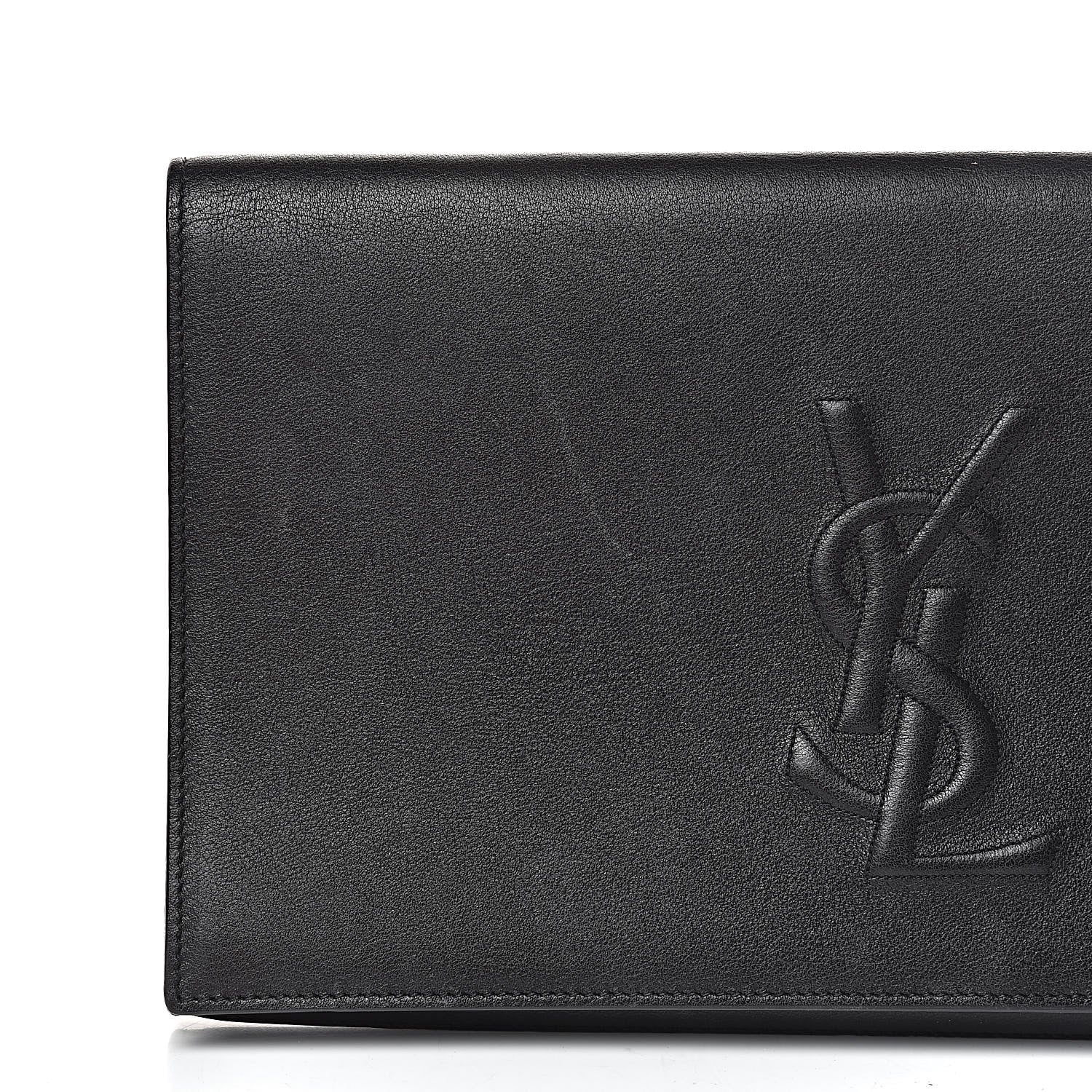 Saint Laurent Calfskin Monogram Large Belle De Jour Clutch Black 8 of 14