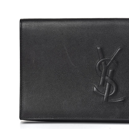 Saint Laurent Calfskin Monogram Large Belle De Jour Clutch Black 8 of 14