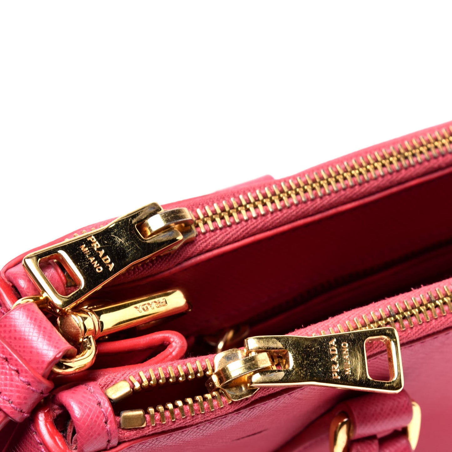 Saffiano Small Galleria Double Zip Tote Fuxia